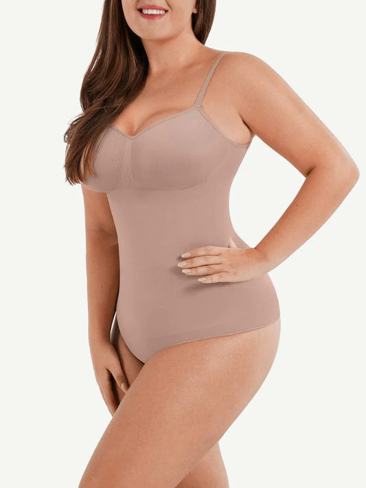Seamless Scultp Covered Bust Jumpsuit Thong Bodysuit